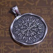 钛钢吊坠北欧维京图腾项坠英雄形象配饰影视周边版 316L不锈钢饰品