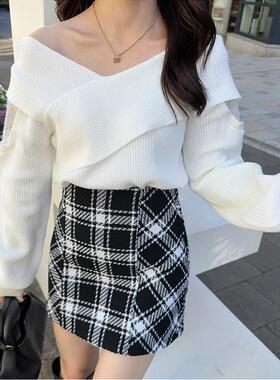 【日本GRL官网代购】背面丝带花呢格纹迷你半身裙[gm699]