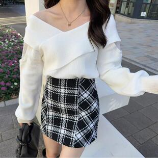 【日本GRL官网代购】背面丝带花呢格纹迷你半身裙[gm699]