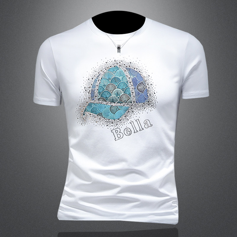 2026假模夏季新品质丝光棉男潮流短袖T恤QT6012AFD2643T-P75，男装T恤，阿丰达