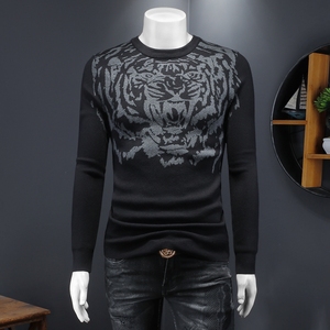 假模秋冬款新品男士圆领潮流针织衫打底毛衣QT6012AFD25008-P115,男装T恤,钱塘6012(原3012)