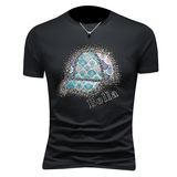 2026假模夏季新品质丝光棉男潮流短袖T恤QT6012AFD2643T-P75，男装T恤，阿丰达