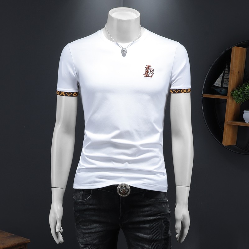 2025假模夏季新品质丝光棉男潮流短袖T恤QT6012AFD61006T-P70，男装T恤，阿丰达