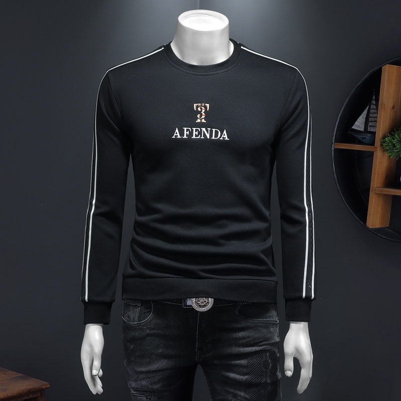 2025假模四季款男士圆领潮流刺绣时尚卫衣QT6012AFD1020Y-P125，男装卫衣，阿丰达