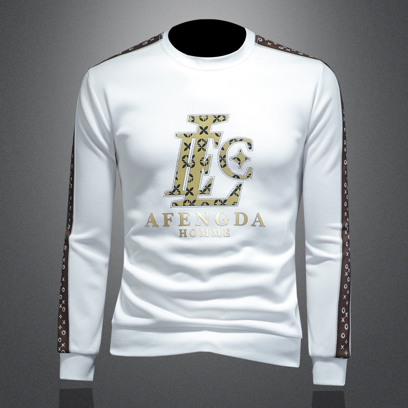 2025假模四季款男士圆领潮流刺绣时尚卫衣QT6012AFD1025Y-P125，男装卫衣，阿丰达