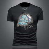 2026假模夏季新品质丝光棉男潮流短袖T恤QT6012AFD2643T-P75，男装T恤，阿丰达