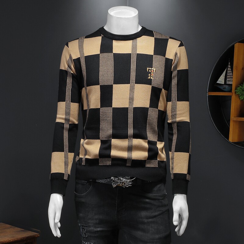 2024假模秋冬款新品男圆领潮流针织衫打底毛衣QT3001AFD5820-P105，男装针织衫/毛衣，钱塘6012(原3012)