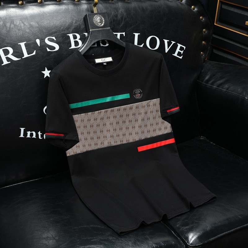 2024夏季新款高端品质丝光棉男潮流短袖T恤QT6012AFD7010-1TP70，男装T恤，阿丰达