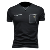 2026假模夏季新品质丝光棉男潮流短袖T恤QT6012AFD2607T-P75，男装T恤，钱塘6012(原3012)