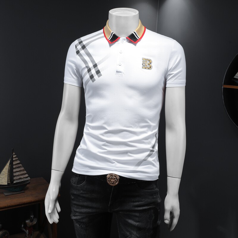 2024假模夏季新高端品质丝光棉男潮流短袖T恤QT6012AFD9908T-P80,男装T恤,钱塘6012(原3012)