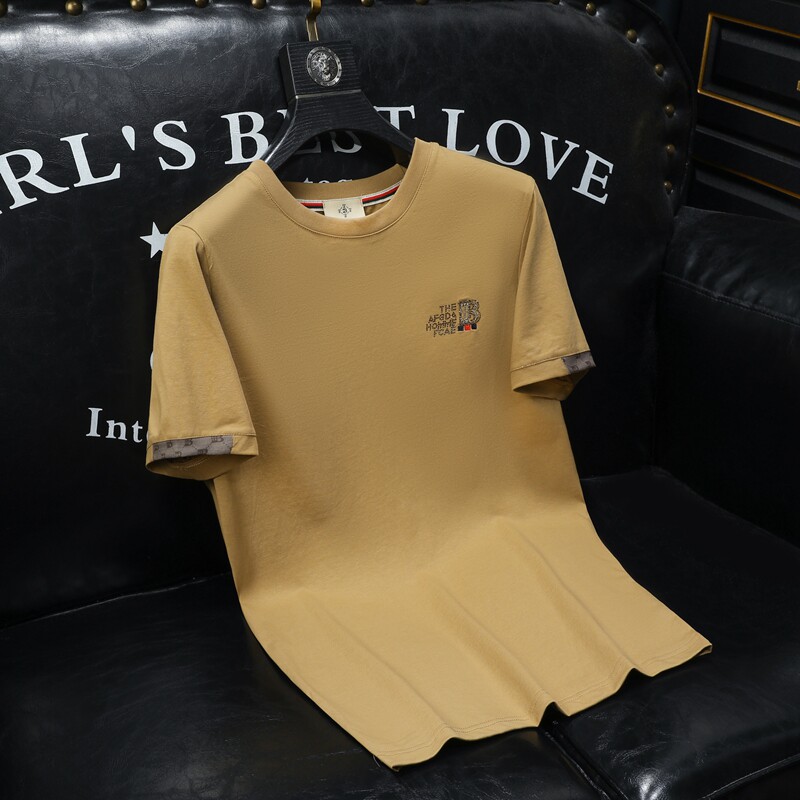 2026夏季新款高端品质丝光棉男士潮流短袖T恤QT6012AFD8551T-P75，男装T恤，阿丰达