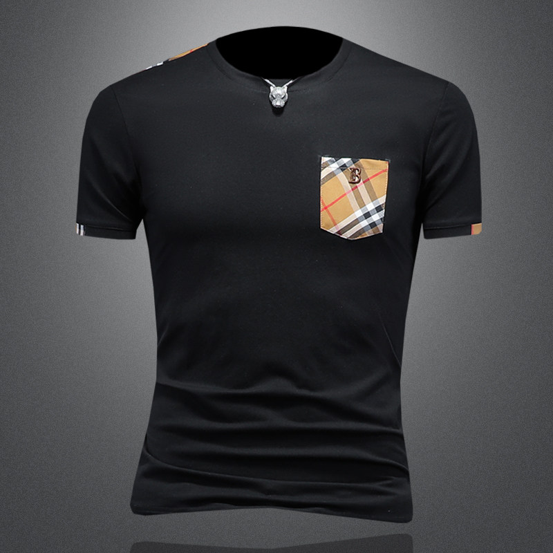 2025假模夏季新品质丝光棉男潮流短袖T恤QT6012AFD61009T-P70，男装T恤，阿丰达