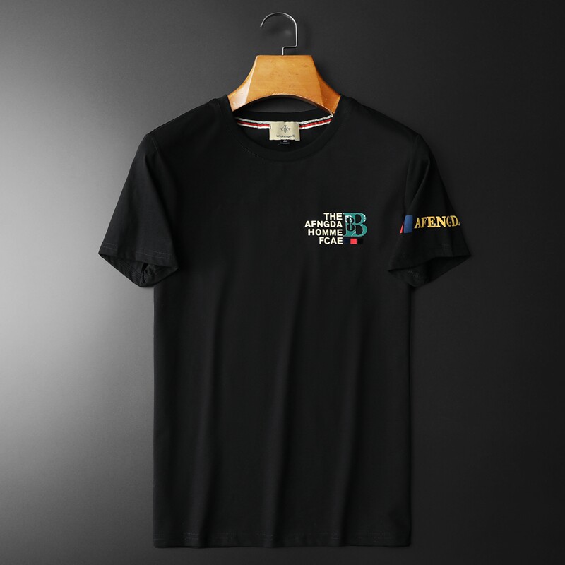 2024夏季新款高端品质丝光棉男士潮流短袖T恤QT3012AFD8364T-P70，男装T恤，钱塘6012(原3012)