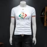 2026假模夏季新品质丝光棉男潮流短袖T恤QT6012AFD2612T-P75，男装T恤，钱塘6012(原3012)