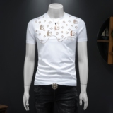 2026假模夏季新品质丝光棉男潮流短袖T恤QT6012AFD2615T-P75，男装T恤，钱塘6012(原3012)