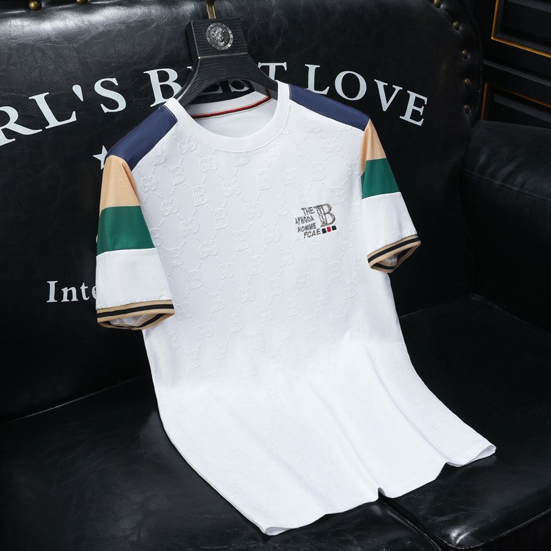 2026夏季新款高端品质丝光棉男士潮流短袖T恤QT6012AFD8531T-P75，男装T恤，阿丰达