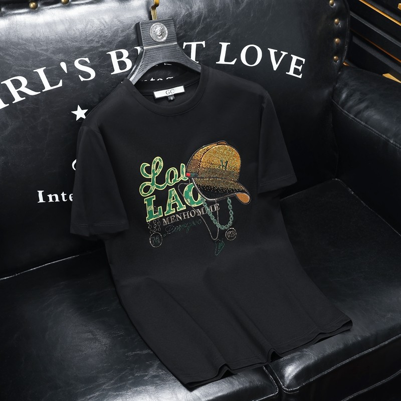 2026夏季新款高端品质丝光棉男潮流短袖T恤QT6012AFD9984-1T-P70，男装T恤，阿丰达