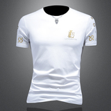 2025假模夏季新品质丝光棉男潮流短袖T恤QT6012AFD61024T-P70，男装T恤，阿丰达