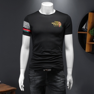 假模夏季新款高端品质丝光棉男士潮流短袖T恤 QT3012AFD7109T-P70,男装T恤,阿丰达