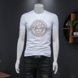 假模夏季新款高端品质丝光棉男士潮流短袖T恤QT3001AFD8249T-P70，男装T恤，阿丰达