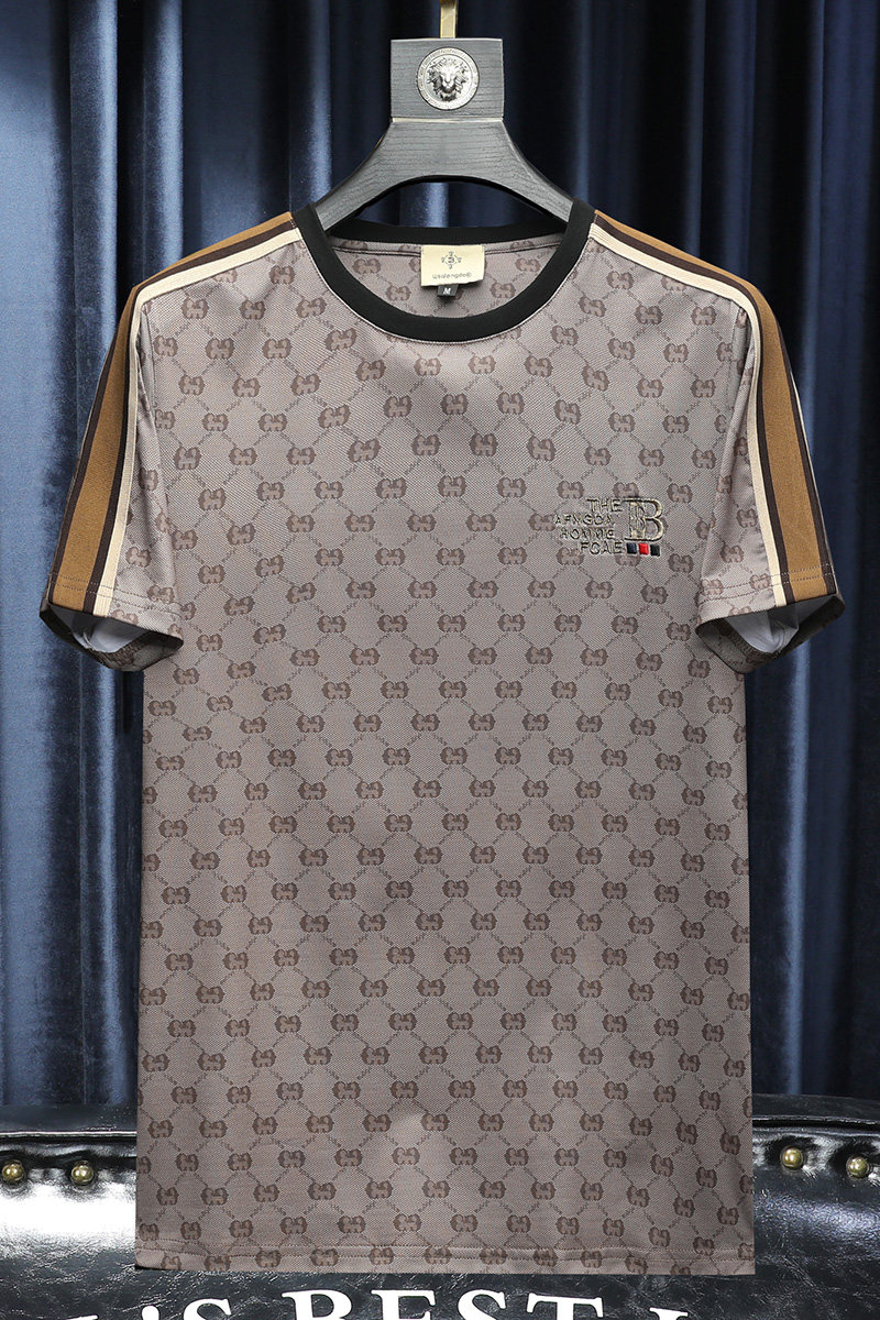 2024夏季新款高端品质丝光棉男士潮流短袖T恤QT3012AFD8381T-P70,男装T恤,钱塘6012(原3012)
