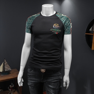 2025假模夏季新高端品质丝光棉男潮流短袖T恤QT6012AFD9979T-P70