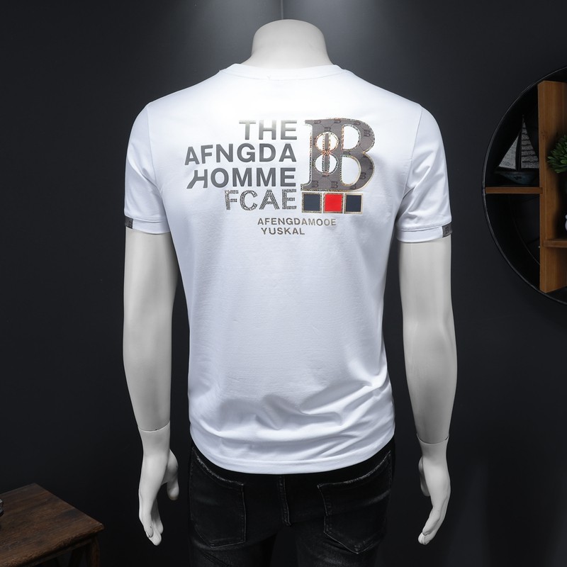 2025假模新款高端品质丝光棉男士潮流短袖T恤QT6012AFD8551T-P75,男装T恤,阿丰达