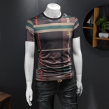 2025假模夏季新高端品质丝光棉男潮流短袖T恤QT6012AFD9910T-P70，男装T恤，阿丰达