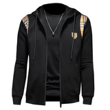 2024新款四季款男士连帽开衫潮流时尚卫衣QT3012AFD2123Y-P160，男装卫衣，钱塘6012(原3012)