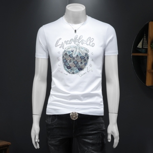 2026假模夏季新品质丝光棉男潮流短袖T恤 QT6012AFD2642T-P75图片