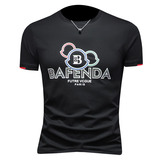 2026假模夏季新品质丝光棉男潮流短袖T恤QT6012AFD2618T-P75，男装T恤，钱塘6012(原3012)