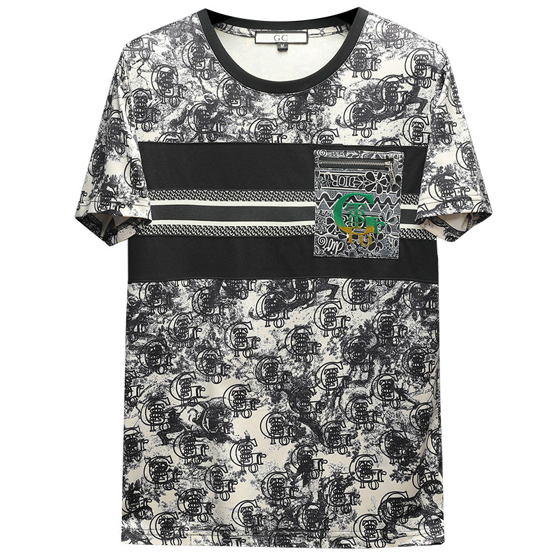2024夏季新款高端品质丝光棉男潮流短袖T恤QT6012AFD9902T-P70,商品下架区,钱塘6012(原3012)