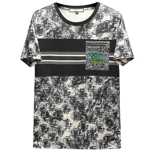 2024夏季新款高端品质丝光棉男潮流短袖T恤QT6012AFD9902T-P70图片