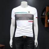 2025假模新款高端品质丝光棉男潮流短袖T恤QT6012AFD7010-1TP70，男装T恤，阿丰达