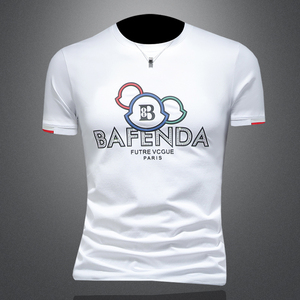 2026假模夏季新品质丝光棉男潮流短袖T恤 QT6012AFD2618T-P75，男装T恤，钱塘6012(原3012)