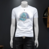 2026假模夏季新品质丝光棉男潮流短袖T恤QT6012AFD2643T-P75，男装T恤，阿丰达