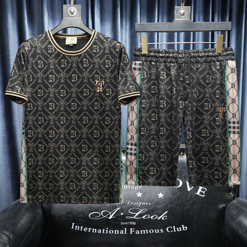 到5XL高端男士圆领短袖短裤运动休闲套装可单卖QT6012DK8387P180,男装休闲套装,阿丰达