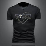 2026假模夏季新品质丝光棉男潮流短袖T恤QT6012AFD2623T-P75，男装T恤，钱塘6012(原3012)