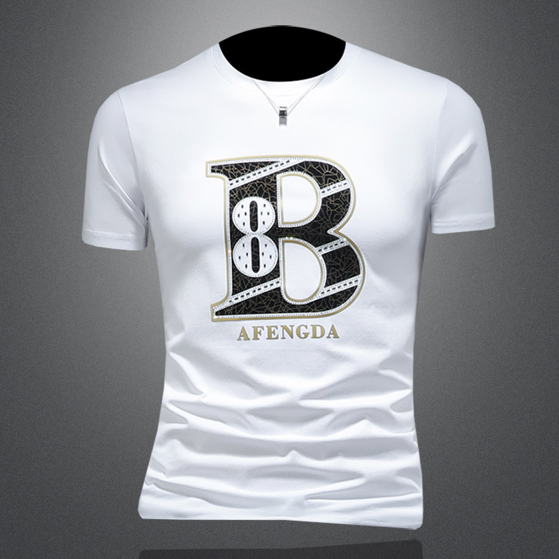 2026假模夏季新品质丝光棉男潮流短袖T恤QT6012AFD2606T-P75，男装T恤，钱塘6012(原3012)