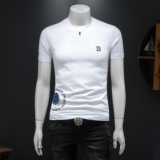 2026假模夏季新品质丝光棉男潮流短袖T恤QT6012AFD2617T-P75，男装T恤，钱塘6012(原3012)