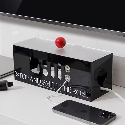 亚克力防尘盒高颜值插排收纳盒