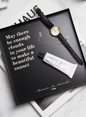 Easygood简约北欧黑色不锈钢茶盘ins首饰盘家用托盘玄关桌面收纳