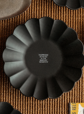 Easygood复古西餐陶瓷盘哑光花朵菜盘创意甜品高级意面盘日式盘子