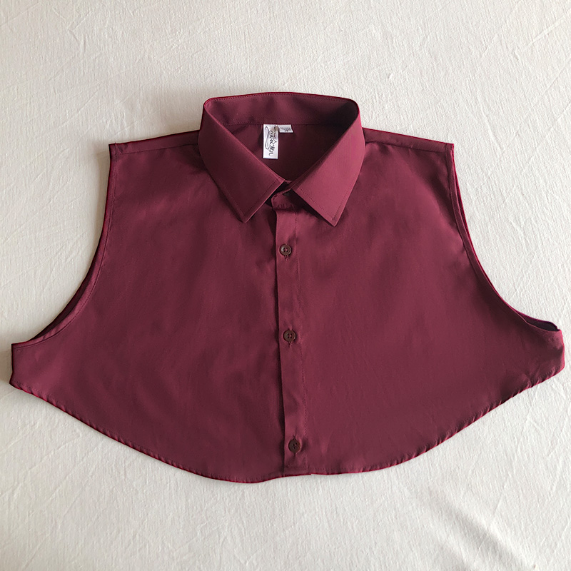 酒红色假领子男女通用百搭毛衣衣领卫衣装饰领节约领黑色方领