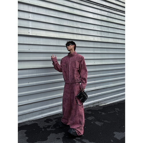 THREENINE迷彩立领牛仔两件套