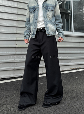 THREENINE. 百搭神裤廓形西裤男高级感cleanfit通勤直筒/裤脚可调