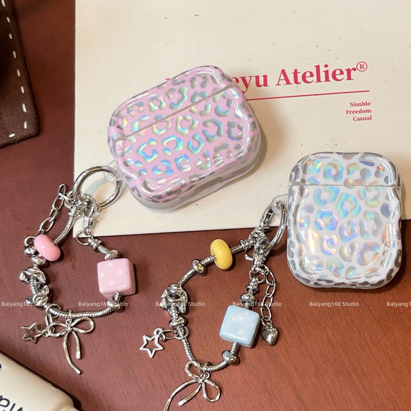 ins风甜酷鎏金豹纹适用airpods4保护套苹果耳机保护壳ai