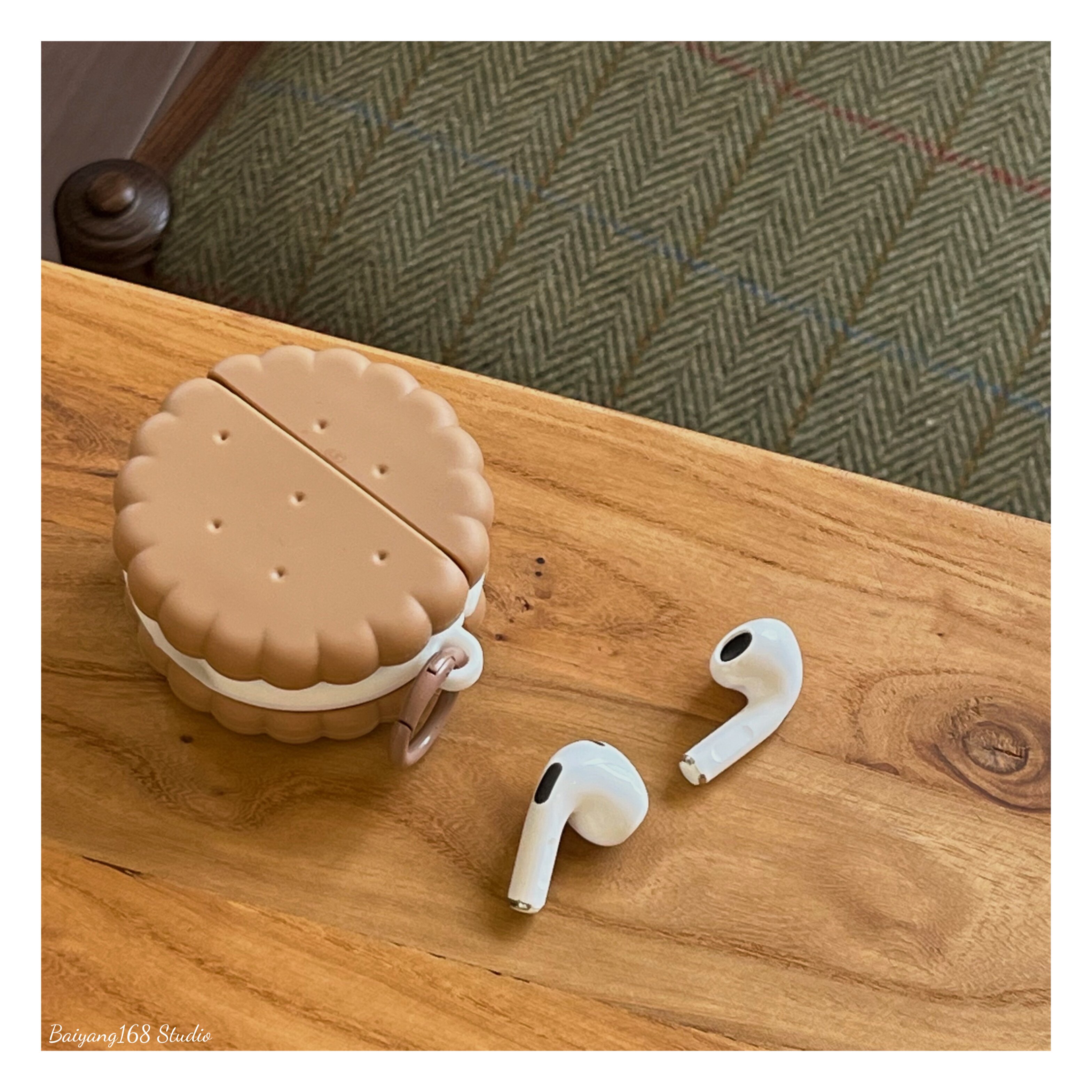 创意立体曲奇饼干适用苹果耳机保护套airpods4无线蓝牙耳机壳