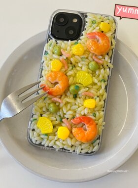 iPhone仿真创意海鲜炒饭手机壳