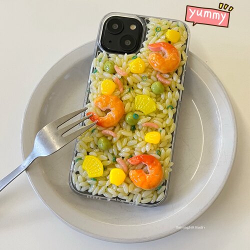 iPhone仿真创意海鲜炒饭手机壳